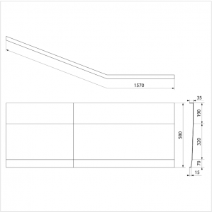 POLYSAN TIGRA 150 R előlap, 57,5cm (72935)