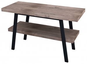 TWIGA mosdótartó asztal, 120x72x50cm, matt fekete/rusztikus dió (VC453-120-3)