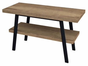 TWIGA mosdótartó asztal, 120x72x50cm, matt fekete/roveri tölgy (VC453-120-4)