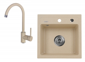 Zorba 1 medencés mosogató csepegtető nélkül + álló csaptelep ZQZA7103