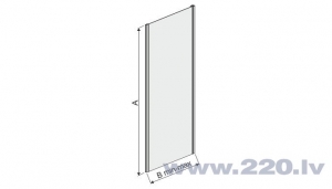 DL/TX5b zuhanyajtó (harmónika ajtós) + SSO/TX5b fix fal összeállítás