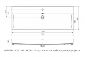 Bold 120 cm mosdó