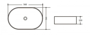 Arezzo TULSA 55x34,5 mosdótál