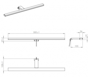 AREZZO LED Lámpa ESTHER 50cm IP44 4000K króm