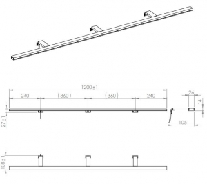 AREZZO LED Lámpa ESTHER 120cm IP44 4000K króm