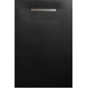 AREZZO design SOLIDSoft zuhanytálca 120x100 cm, FEKETE, egyenes lefolyóval (2 doboz)