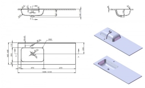 AREZZO design SKAPPA 120 cm-es mosdó (60+60) balos