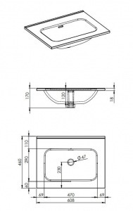 AREZZO design SKAPPA 60 cm-es mosdó CSAPLYUK NÉLKÜL