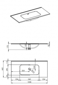 AREZZO design SKAPPA 100 cm-es mosdó CSAPLYUK NÉLKÜL