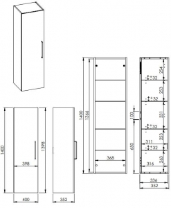 AREZZO design CARMEL 40-es állószekrény, Mf. Fehér színben