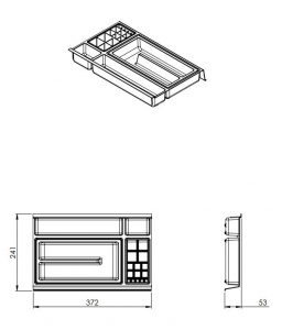 AREZZO design fiókrendező 400 mm, M méret, matt antracit