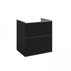 AREZZO design MONTEREY 60 cm-es alsószekrény 2 fiókkal Matt fekete színben, szifonkivágás nélkül