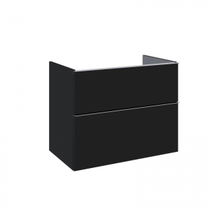 AREZZO design MONTEREY 80 cm-es alsószekrény 2 fiókkal Matt fekete színben, szifonkivágás nélkül