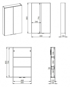 AREZZO design univerzális felsőszekrény bármely modellhez 50 cm-es, 2 ajtós (12,6) mf antracit
