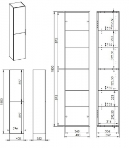 AREZZO design univerzális állószekrény bármely modellhez 40 cm-es, 2 ajtós, canela tölgy