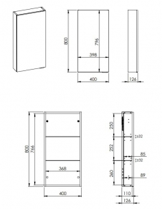 AREZZO design univerzális felsőszekrény bármely modellhez 40 cm-es, (12,6) 1 ajtós, canela tölgy