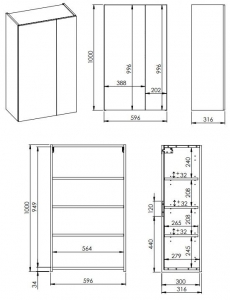 AREZZO design univerzális felsőszekrény bármely modellhez 60 cm-es, 1 ajtós (31,6) mf antracit