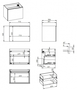 AREZZO design Malibu alsószekrény 70 1 fiók + 1 fiók , matt fehér