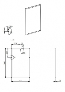 AREZZO design Keretes tükör 50/80, fekete, 19 mm