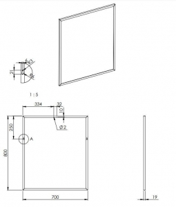 AREZZO design Keretes tükör 70/80, fekete, 19 mm