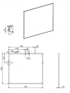 AREZZO design keretes tükör 90/80 króm 8 mm