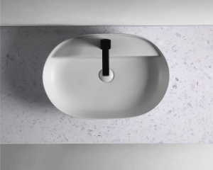 AREZZO design TERRAZZO márvány mosdópult 120/46/2 fehér matt