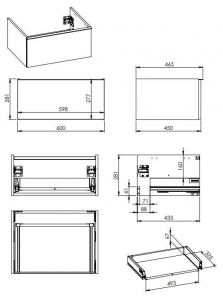 AREZZO design MONTEREY 60 cm-es alsószekrény 1 fiókkal Matt Zöld színben, szifonkivágás nélkül