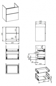 AREZZO design MONTEREY 60 cm-es alsószekrény 2 fiókkal Matt Zöld színben, szifonkivágás nélkül