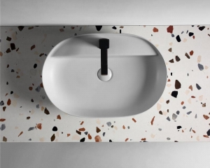 AREZZO design TERRAZZO márvány mosdópult 140/46/2 mix matt