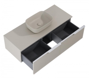 AREZZO design MONTEREY GLASS 120 cm-es alsószekrény 2 fiókkal, beige