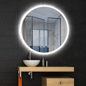 AREZZO design LED okos tükör 100 cm-es kerek+állítható fényerő,páramentesítő funkció,óra,hőmérő