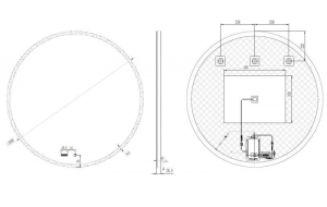 AREZZO design LED okos tükör 100 cm-es kerek+állítható fényerő,páramentesítő funkció,óra,hőmérő