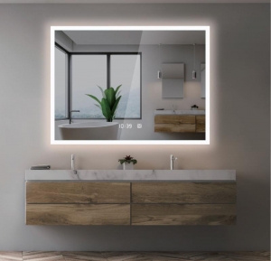 AREZZO design LED okos tükör állítható fényerő páramentesítő funkció+óra+hőmérő