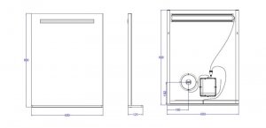 AREZZO design LED okos tükör világító polc + kozmetikai tükör 60x80cm