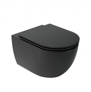 AREZZO design ARIZONA Vortex Rimless függesztett wc fekete, ülőke nélkül