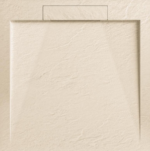 AREZZO design STONE pala hatású öntött márvány zuhanytálca, 90x90 cm-es, beige (2 doboz)