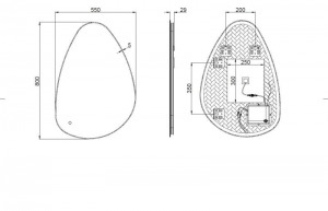 AREZZO design LED tükör 55x80