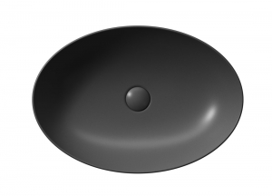GSI PURA kerámiamosdó, pultra helyezhető, 60x16x42cm, matt fekete (884226)