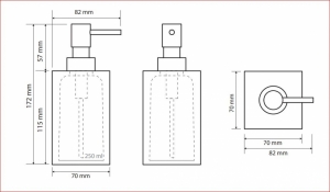 BEMETA VISTA szappanadagoló, 72x110x72mm, 250ml, beige
