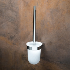 BEMETA ORGANIC fali WC-kefetartó, 95x360x123mm, tejüveg/króm