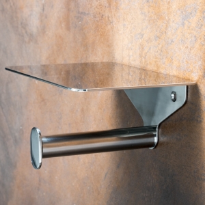 BEMETA ORGANIC fali WC-papírtartó polccal, 150x75x115mm, króm
