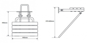 BEMETA HELP Lehajtható zuhany ülőke támasztékkal, 462x120x450mm, matt