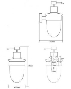 BEMETA OVAL Szappanadagoló, 75x170x110mm, 200ml, króm