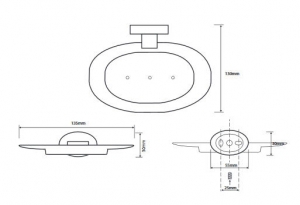 BEMETA OVAL Szappantartó, 135x30x130mm, króm