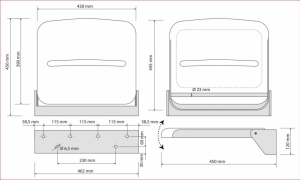 BEMETA HELP Lehajtható zuhany ülőke, 462x120x450mm, inox/polírozott (347125011)