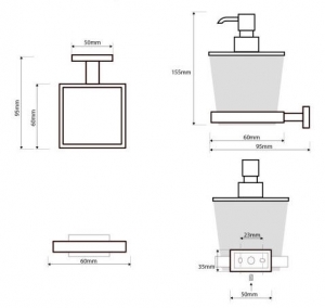 BEMETA PLAZA Szappanadagoló, 60x155x95mm, 200ml, króm
