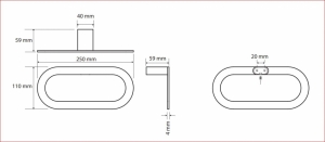 BEMETA ORGANIC fali törölközőtartó, 250x110x59mm, króm