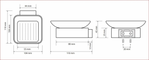 BEMETA SOLO Szappantartó, 104x45x110mm, króm