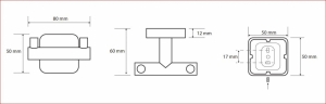 BEMETA TASI Dupla fogas, 80x50x60mm, króm