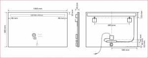 BEMETA TÜKRÖK tükör LED világítással, 1000x600x39mm, 4,99W